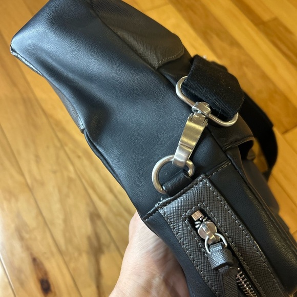 Ted Baker Men's Matcher Faux Leather Black Briefcase Document Bag - Picture 6 of 17